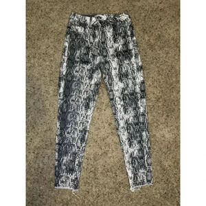 ZARA Womens Gray Python Snakeskin Print High Rise Skinny Jeans Sz 4 25x25 Casual